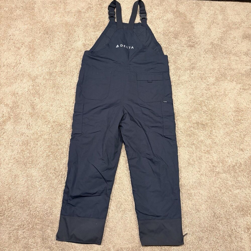 Lands End DELTA Ramp Uniform Insulated Snow Bibs Overalls Adult Size Large